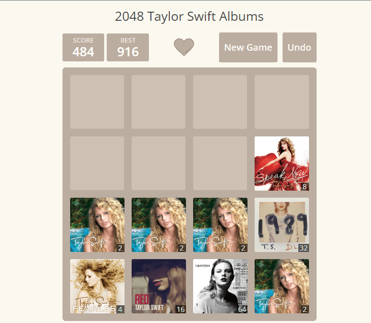 2048 Taylor Swift Albums - Play 2048 Taylor Swift Albums On Lewdle
